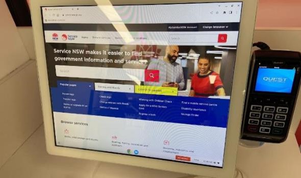 オーストラリアNSW州・行政窓口に設置された申請用PCのイメージ
