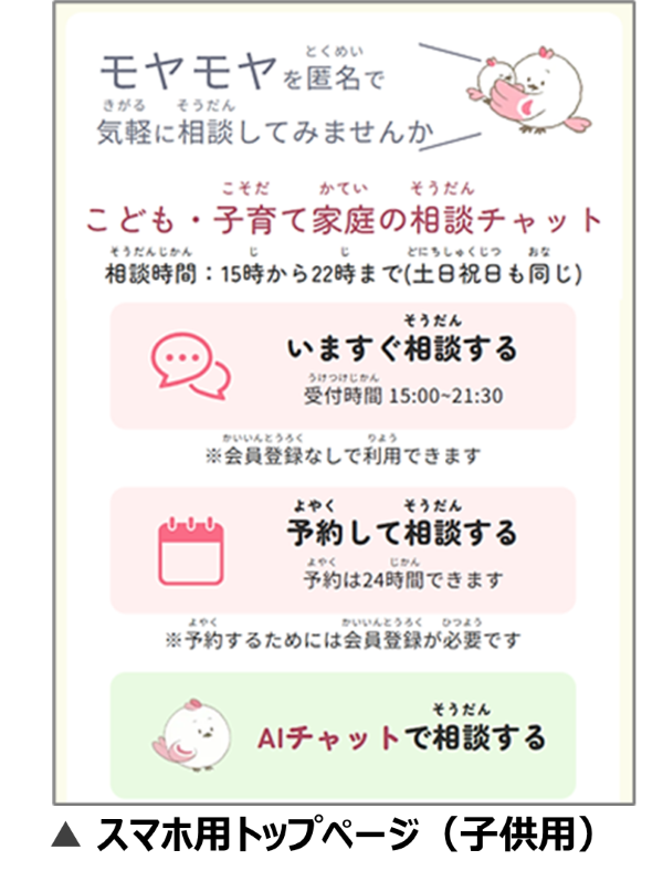 スマートフォン用トップページ（こども画面）の画像