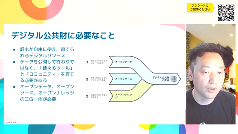 第4回 参加者募集イベント「デジタル公共財」のテーマ説明風景