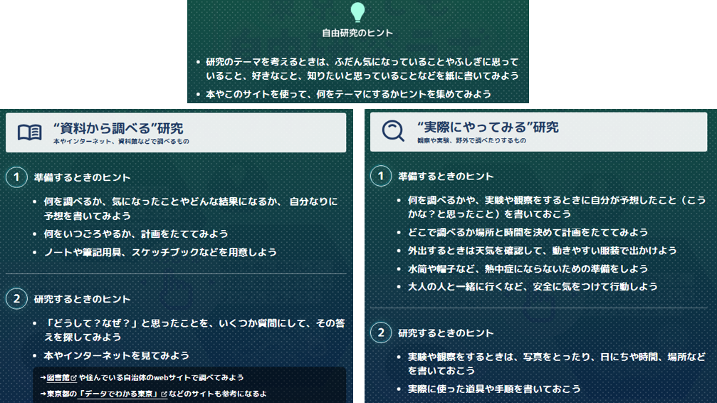 東京都こども自由研究ラボのヒント